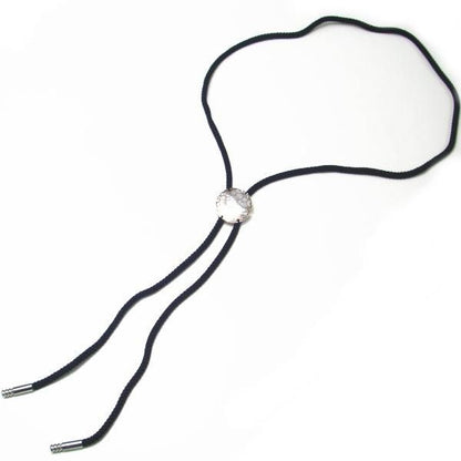 【受注生産品】雪輪・白蝶貝のループタイ(ポーラー・タイ)