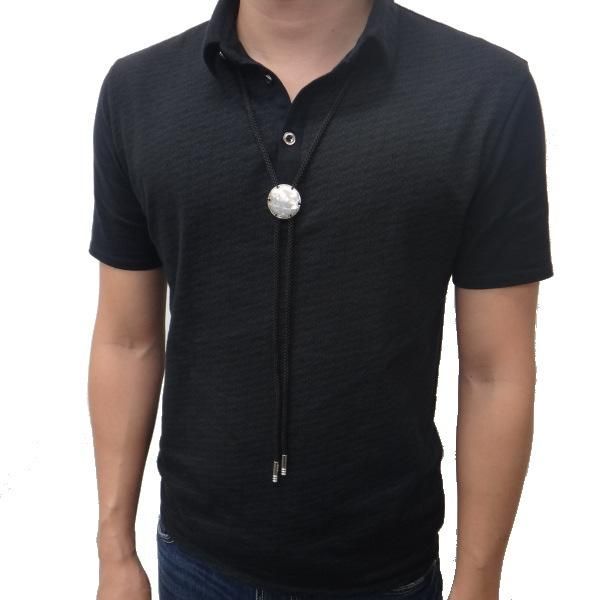 【受注生産品】雪輪・白蝶貝のループタイ(ポーラー・タイ)