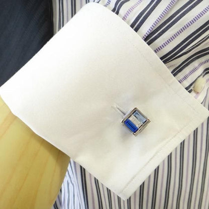 全2色・ストライプストーンのキューブのカフス(カフリンクス/カフスボタン)