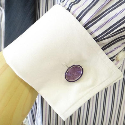 ダブル・パープルのオーバルカフス(カフリンクス/カフスボタン)