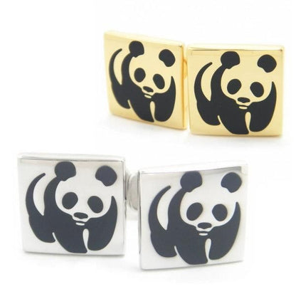 全2色・キュートなパンダレリーフのカフス(カフリンクス/カフスボタン)