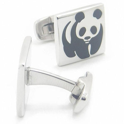 全2色・キュートなパンダレリーフのカフス(カフリンクス/カフスボタン)