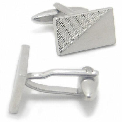 ウェービーライン×シルバーのカフス(カフリンクス/カフスボタン)