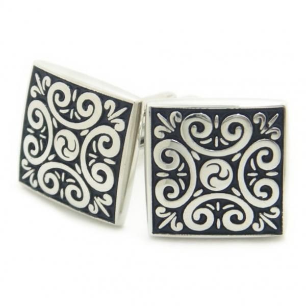 アラベスク・モザイク・デザインのカフス(カフリンクス/カフスボタン)