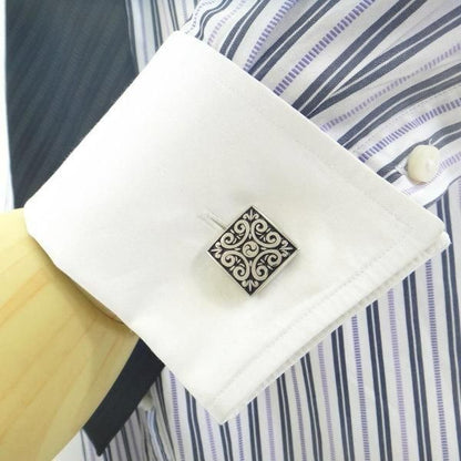 アラベスク・モザイク・デザインのカフス(カフリンクス/カフスボタン)