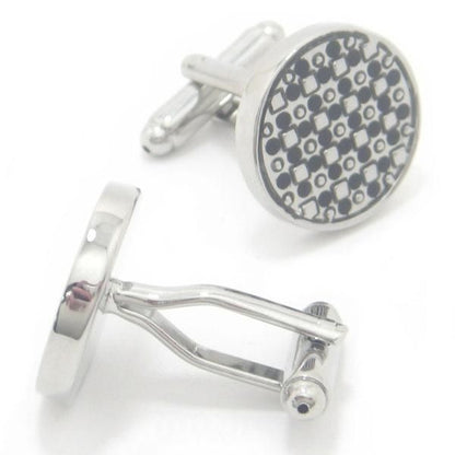 全2色・ラウンド×スクウェアのミックスカフス(カフリンクス/カフスボタン)