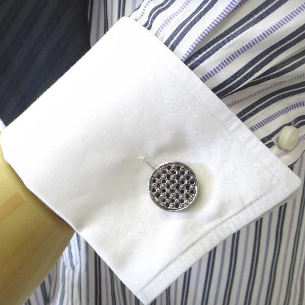 全2色・ラウンド×スクウェアのミックスカフス(カフリンクス/カフスボタン)