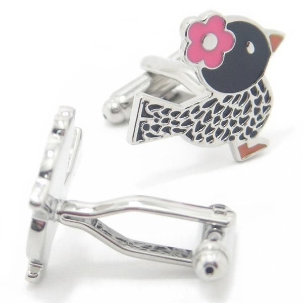 キュートな小鳥イラストモチーフのカフス(カフリンクス/カフスボタン)