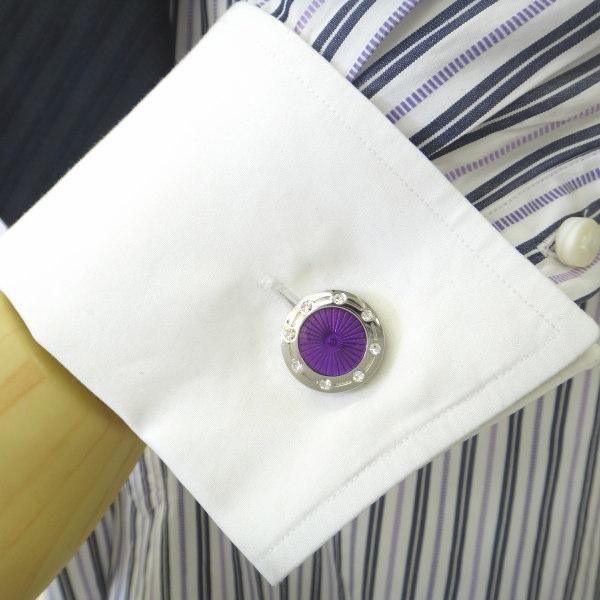 全2色・サンライト×サイドストーンのカフス(カフリンクス/カフスボタン)