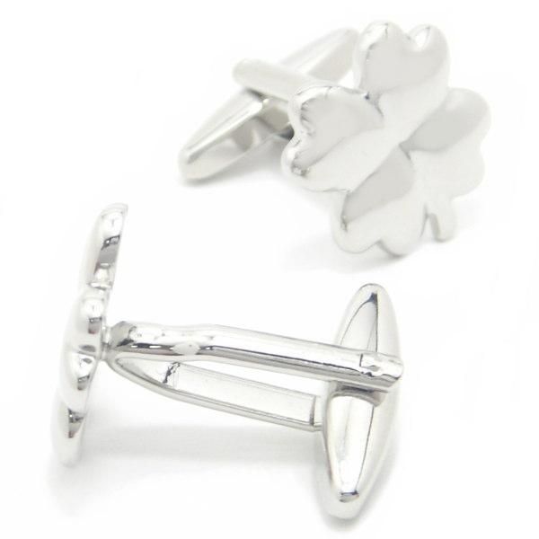 ハートが4枚HAPPYクローバーのカフス(カフリンクス/カフスボタン)