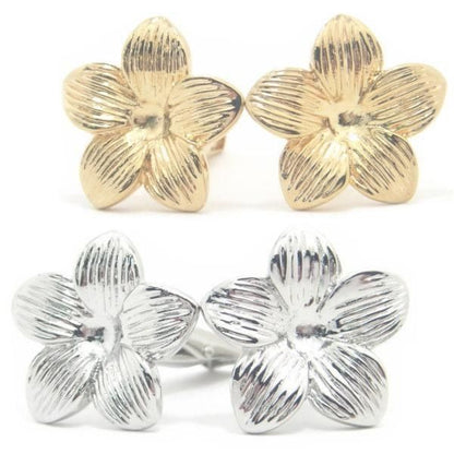 全2色・ハワイアンな華やかさをプルメリアのカフス(カフリンクス/カフスボタン)