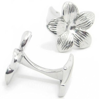 全2色・ハワイアンな華やかさをプルメリアのカフス(カフリンクス/カフスボタン)