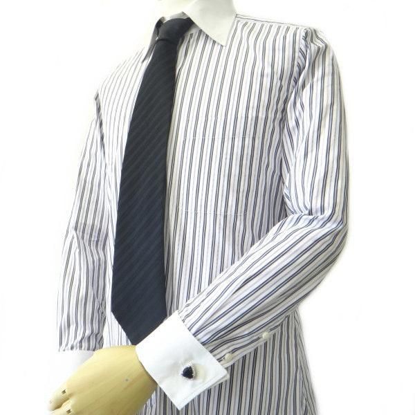 トライアングル・ブルー×クリアストーンのカフス（カフリンクス/カフスボタン）