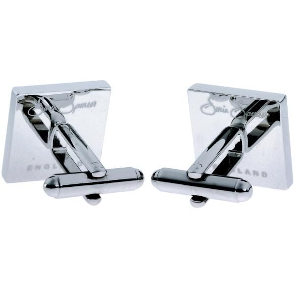 【SoniaSpencer】V字ストライプ・ブルーのカフス(カフリンクス/カフスボタン)