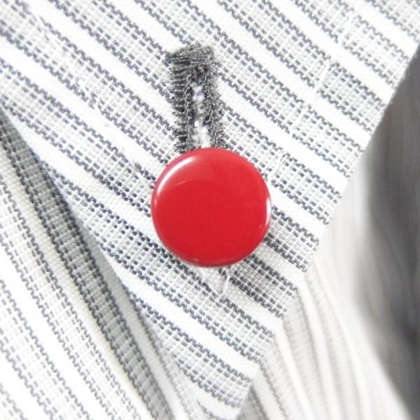 【受注生産品】朱・白蝶貝のボタンダウンピアス