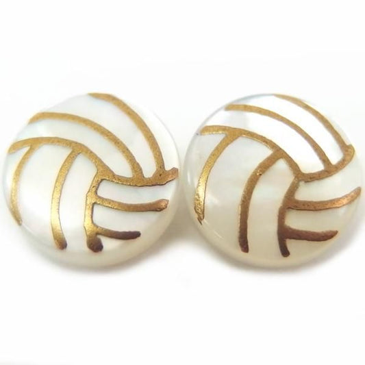 【受注生産品】バレー・白蝶貝のボタンダウンピアス