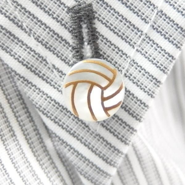 【受注生産品】バレー・白蝶貝のボタンダウンピアス