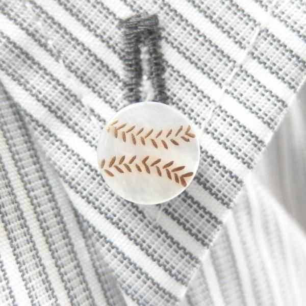 【受注生産品】ベースボール・白蝶貝のボタンダウンピアス