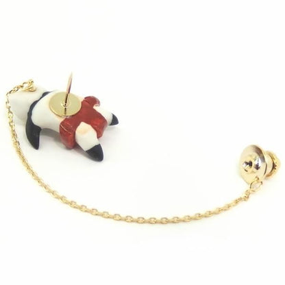 おとぼけお相撲パンダのタイタック(ピンブローチ)