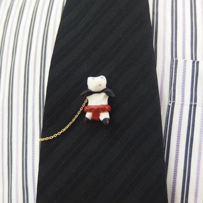 おとぼけお相撲パンダのタイタック(ピンブローチ)