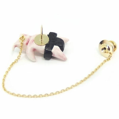 おとぼけお相撲ブタのタイタック(ピンブローチ)