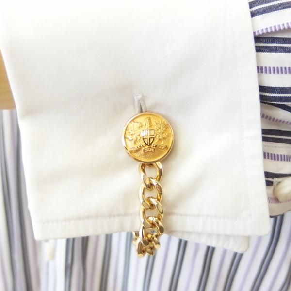 ゴールド喜平のカフスチャーム(カフスチェーン)