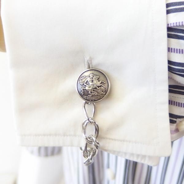 シルバースパイラルのカフスチャーム(カフスチェーン)