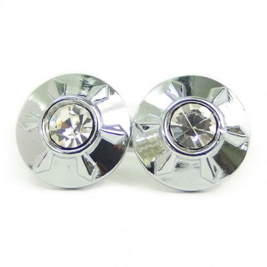 シルバー・シールド・クリアストーンのカフス(カフリンクス/カフスボタン)