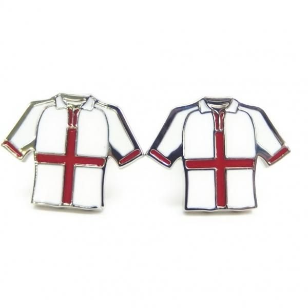 イングランド赤と白のユニフォームのカフス(カフリンクス/カフスボタン)