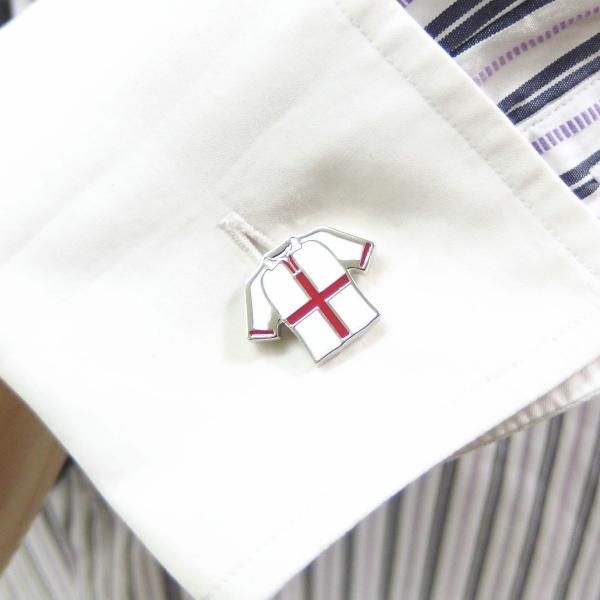 イングランド赤と白のユニフォームのカフス(カフリンクス/カフスボタン)