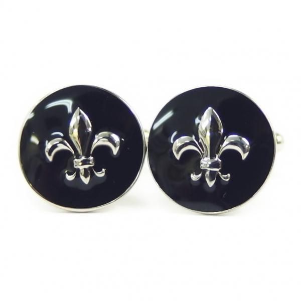 ブラック・フルール・ド・リスのカフス(カフリンクス/カフスボタン)