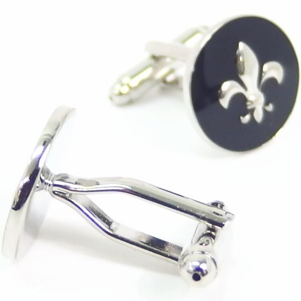 ブラック・フルール・ド・リスのカフス(カフリンクス/カフスボタン)