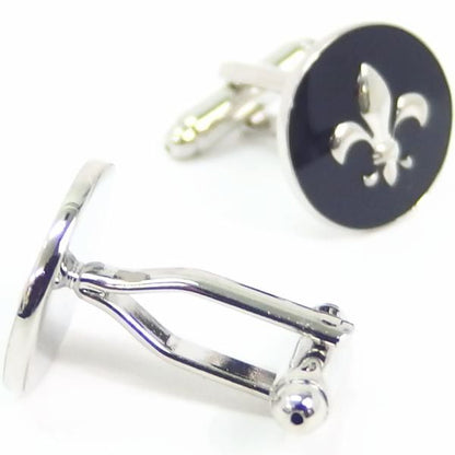 ブラック・フルール・ド・リスのカフス(カフリンクス/カフスボタン)