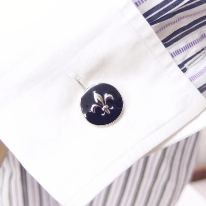 ブラック・フルール・ド・リスのカフス(カフリンクス/カフスボタン)