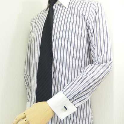 シャインシルバー×ネイビーキャッツアイのカフス(カフリンクス/カフスボタン)