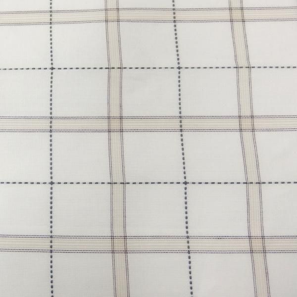 高級オーダーシャツ生地ポケットチーフ・ベージュ×カーキ・オーバーチェック柄ポケットスクウェア