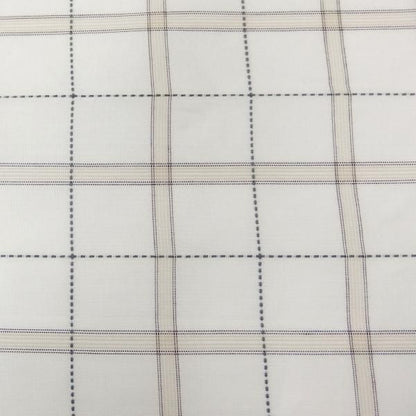 高級オーダーシャツ生地ポケットチーフ・ベージュ×カーキ・オーバーチェック柄ポケットスクウェア