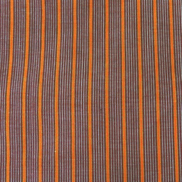 高級オーダーシャツ生地ポケットチーフ・オレンジ×ブラウンストライプ柄ポケットスクウェア