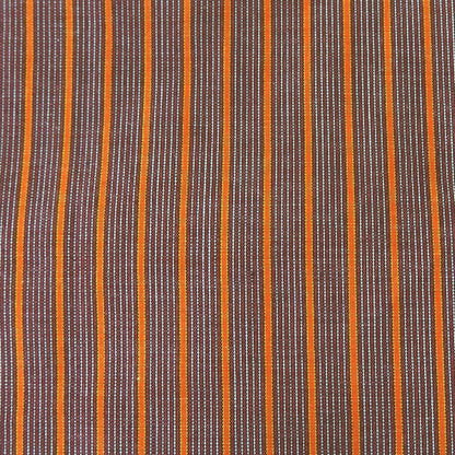 高級オーダーシャツ生地ポケットチーフ・オレンジ×ブラウンストライプ柄ポケットスクウェア