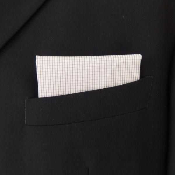 高級オーダーシャツ生地ポケットチーフ・ブラウングラフチェック柄ポケットスクウェア