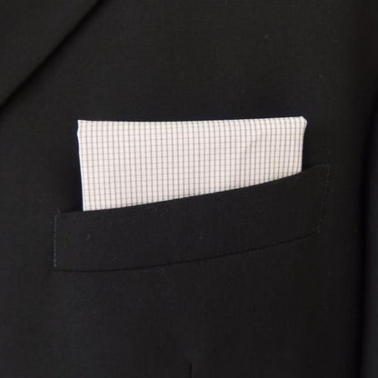 高級オーダーシャツ生地ポケットチーフ・ブラウングラフチェック柄ポケットスクウェア