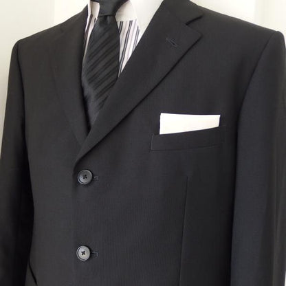 高級オーダーシャツ生地ポケットチーフ・ペールイエロー×マーク柄ポケットスクウェア