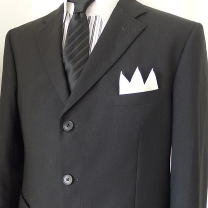 高級オーダーシャツ生地ポケットチーフ・ペールイエロー×マーク柄ポケットスクウェア