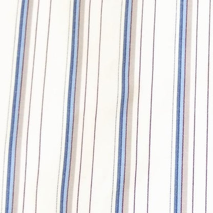 高級オーダーシャツ生地ポケットチーフ・ブルー系ストライプ柄ポケットスクウェア