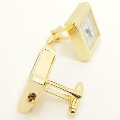 全2色・ローマ数字のスクエアの時計カフス(カフリンクス/カフスボタン)