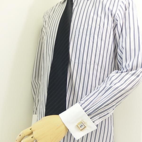 全2色・ローマ数字のスクエアの時計カフス(カフリンクス/カフスボタン)