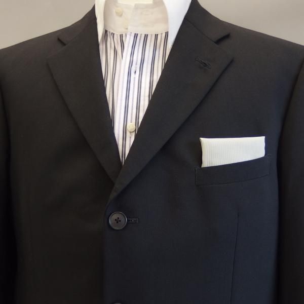 高級オーダーシャツ生地ポケットチーフ・若草色×白平織のポケットスクウェア