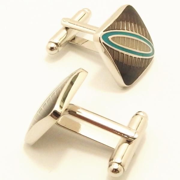 【WDLondon】Steeple・エナメルライン・グレーのカフス(カフリンクス/カフスボタン)