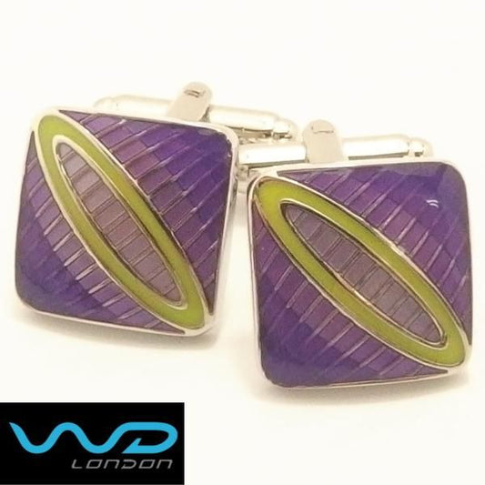 【WDLondon】Steeple・エナメルライン・パープルのカフス(カフリンクス/カフスボタン)