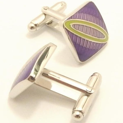 【WDLondon】Steeple・エナメルライン・パープルのカフス(カフリンクス/カフスボタン)